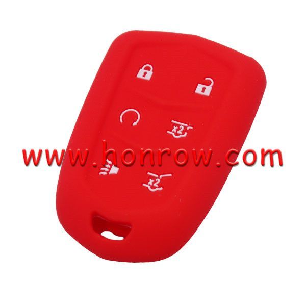 For Cadillac  6 button silicon case (red color moq 100  )