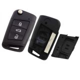 For VW 3 button flip remote key blank with HU162T blade