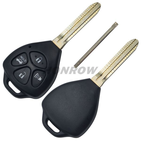 For To 4 button remote key blank with To43 blade Without Logo