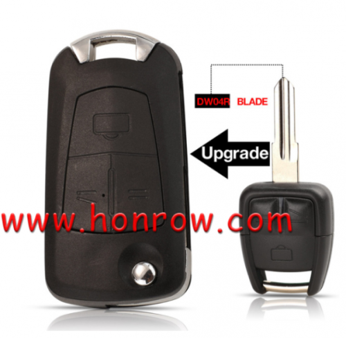 For Opel 3 button flip remote key blank with right blade