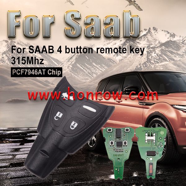 Saab Keycode Opel SAAB 4 button remote key With PCF7946AT Chip and 315Mhz