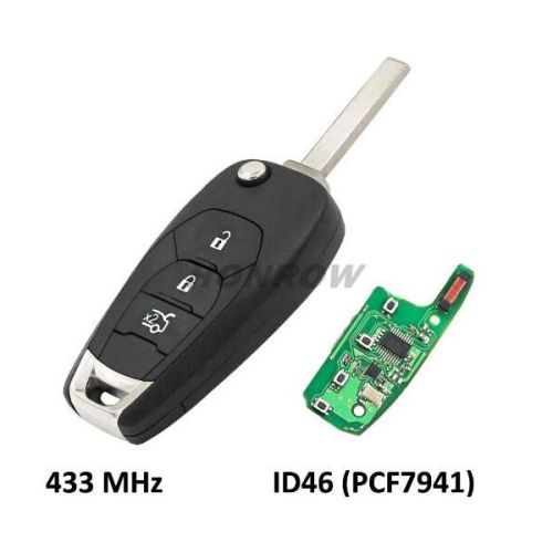 For Chevrolet 3 button flip remote key with PCF7941E /  HITAG 2 / 46 CHIP chip 433Mhz