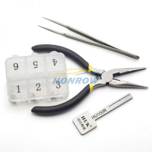 For HU100R Key model, ajust into a new key, and then use key cutting machine to cut