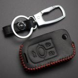 For Buick 3 button key cowhide leather case used for Excelle,Regal with key ring
