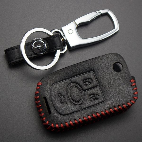 For Buick 3 button key cowhide leather case used for Excelle,Regal with key ring