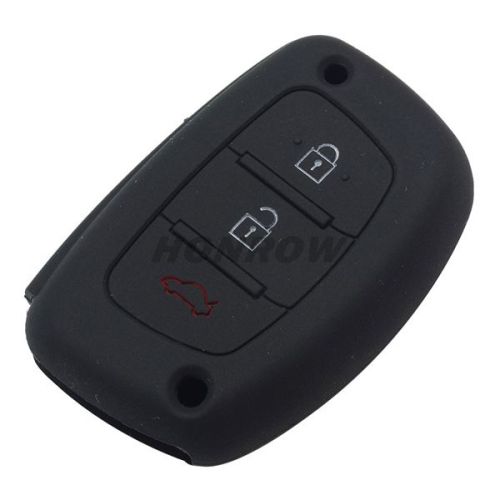 For Hyundai 3 button Silicone case black MQQ:5PCS