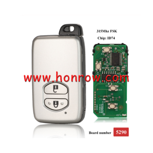For Toy 2 button Smart Card 314.3MHz  ID74 chip FSK  5290 Board CHIP: ID74-WD04 FCC ID:HYQ14ACX Page 1:98