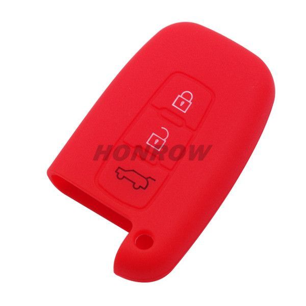For Hyundai 3 button silicon case red MQQ: 50PCS
