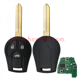 For Nissan 3 button remote key with 433mhz PCF7961A HITAG 2 46 chip FCCID:TWB1G766