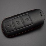 For VW 3 button key cowhide leather case