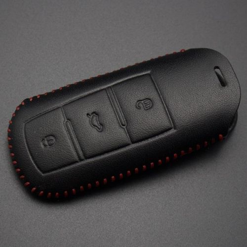 For VW 3 button key cowhide leather case