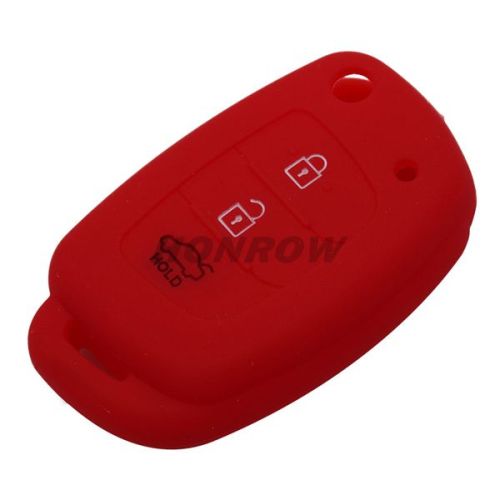 For Hyundai 3 button Silicone case red MOQ:50PCS