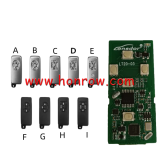 Lonsdor LT20-03 Smart Key PCB with key shell  8A+4D Adjustable Frequency For Toyota 0780 Support K518 & K518ISE & KH100+ Transponder chip: ID71 CHIP P1:9F Frequency: 433MHz 271451-0780