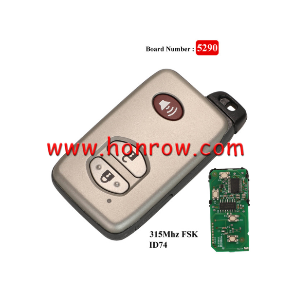For Toy 2+1 button Smart Card 314.3MHz  ID74 chip FSK  5290 Board CHIP: ID74-WD04  FCC ID:HYQ14ACX Page 1:98