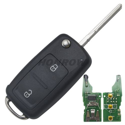 For VW 2 button remote key with 433mhz & ID48 glass chip 5KO959753AB / 5KO837202AD