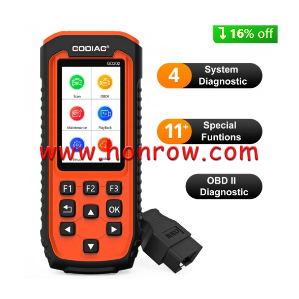 GODIAG GD202 Engine ABS SRS Transmission 4 System Scan Tool with 11 Special Functions