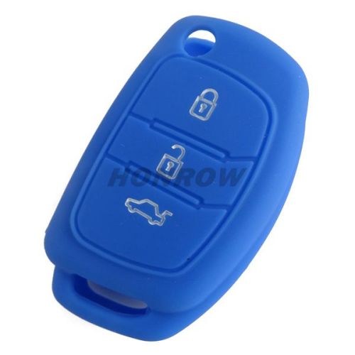 For Hyundai 3 button Silicone case blue MOQ:50PCS