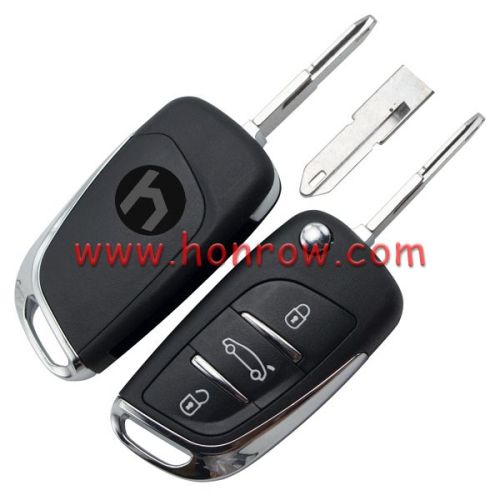Original For Peugeot 3 button modified flip remote key blank with NE73 206 Blade- 3Button -Trunk- With battery place used for model New DS remote control