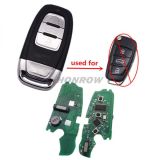 For Audi modified Keyless MQB 3B flip remote key with ID48 chip-434mhz ASK model