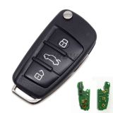 For Original Audi 3 button remote key with ID48 chip 434mhz  HLO DE 8XO 837220D Hella 5F A 010 659 70  204Y11000400