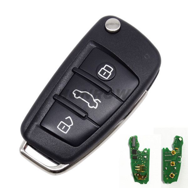 For Original Audi 3 button remote key with ID48 chip 434mhz  HLO DE 8XO 837220D Hella 5F A 010 659 70  204Y11000400