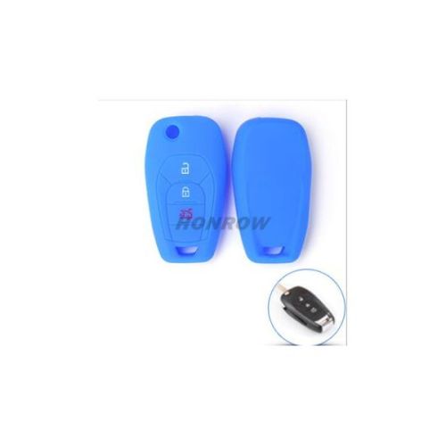 For Chevrolet 3 button silicon case blue color