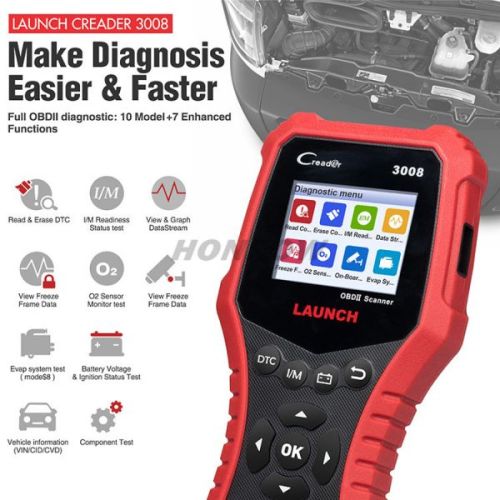 LAUNCH CR3008 OBD2 automotive scanner OBDII code reader diagnostic tool battery voltage test tool free
