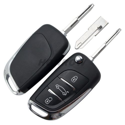 For Original Cit 3 button modified flip remote key blank with NE73 206 Blade- 3Button -Trunk- With battery place (No Logo) used for model New DS remote control