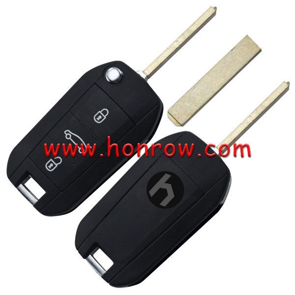 For Peu  3 button remote key blank with 307 Key blade