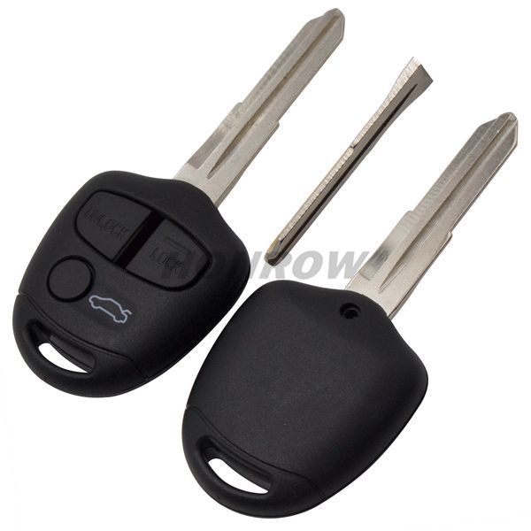 For Mit 3 button remote key blank with Left Blade Without Logo