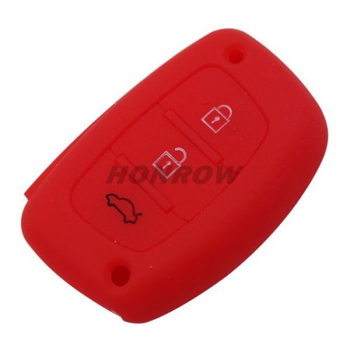 For Hyundai 3 button Silicone case red MOQ:50PCS