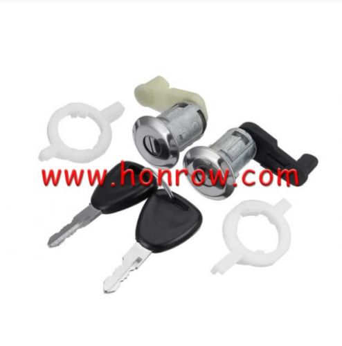 For Renault  Left+Right Car Door Lock Barrel Cylinder w/2 Key OE 7701468981 7701468982