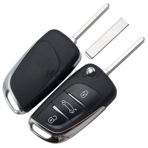 Original for Citroen 3 button modified flip remote key blank with VA2 307 Blade- 3Button -Trunk- With battery place (No Logo) used for model New DS remote control