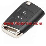 KYDZ For VW keyless MQB platform  3 button flip remote key  with ID48 chip-434mhz HU162T Blade