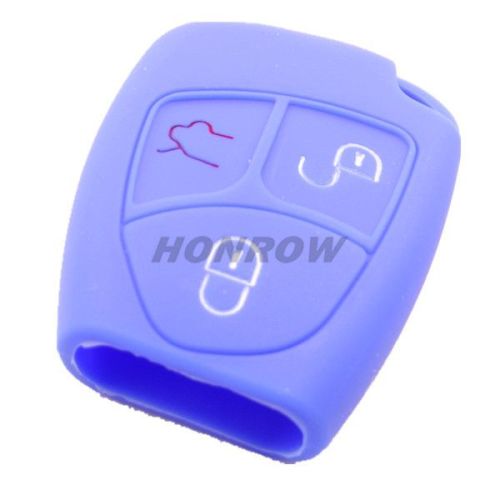 For Benz 3  button silicon case blue color