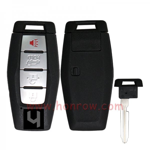 For Mitsubishi 3+1 button smart key blank with Emergency Key