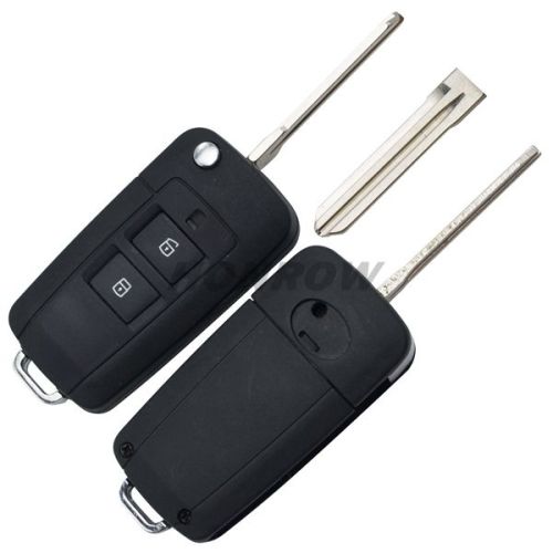 For Hyu 2  button modified flip remote key blank