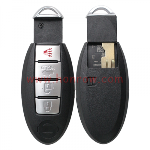 For Nissan 3+1 button remote key blank with emergency blade