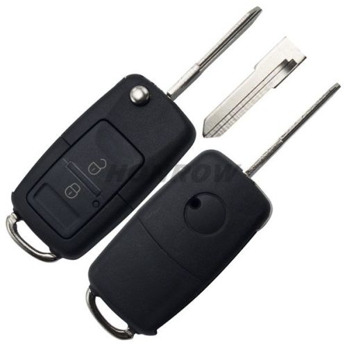For V Jetta 2 button flip remote key blank without key blade