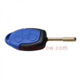 For Ford blue 3 button remote key blank with black key blade can put logo
