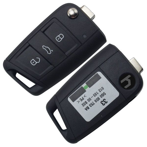 Original For VW golf MK7 3 Button remote control FCCID is 5G0959753BA with 433MHZ with ID48chip