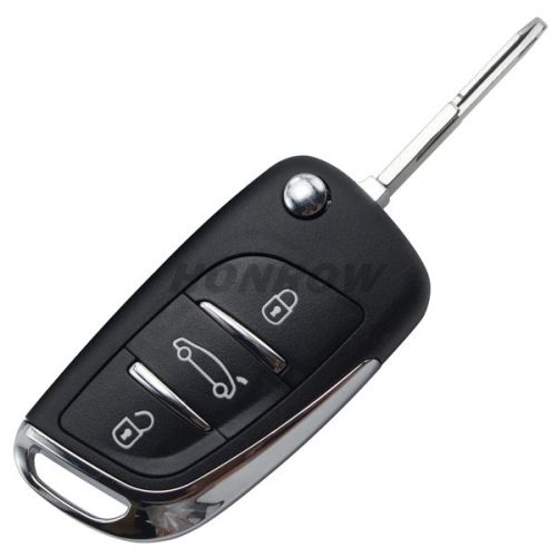 For Original Cit 3 button modified flip remote key blank with NE73 206 Blade- 3Button -Trunk- With battery place used for model New DS remote control