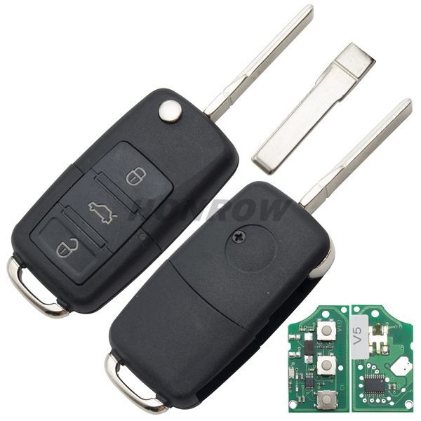 For VW 3 Button remote key 1JO959753AH 433MHZ