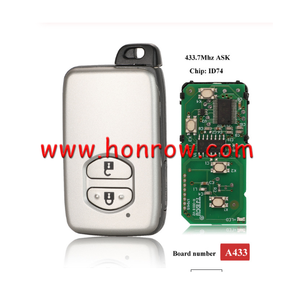 For Toy 2 button Smart Card 433.93MHz ID74 chip FSK A433 Board CHIP: ID74-WD04 P/N:89904-60782 Page 1:98