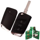 KYDZ For VW MQB platform 3 button flip remote key unkeyless-go with ID48 chip-434mhz & HU66 blade
