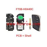 For Lexus 3 button Lonsdor FT08-H0440C Keyless Go Smart Remote Key with 433.58/434.42MHz and 8A Chip support KH100/k518 key programmer P4(91 00 AA AA)