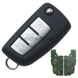 Original for Nissan 2+1button remote key with 7936 chip and 433mhz (electronic wave model)