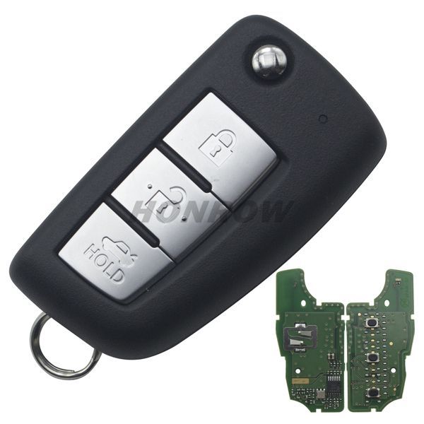 Original for Nissan 2+1button remote key with 7936 chip and 433mhz (electronic wave model)