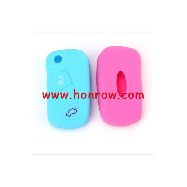 For Ford 3 button silicon case blue
