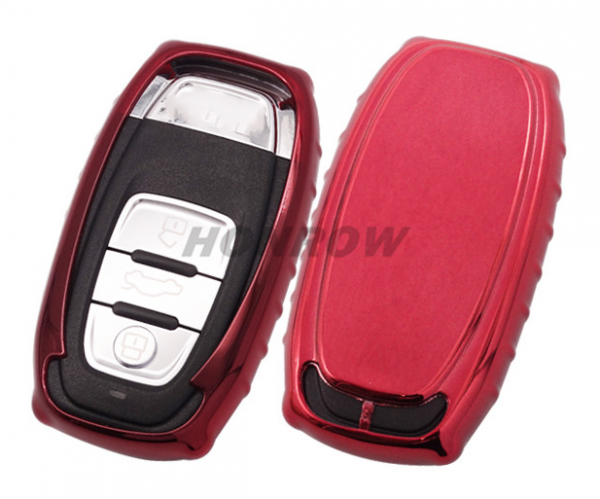For Audi TPU protective key case red color